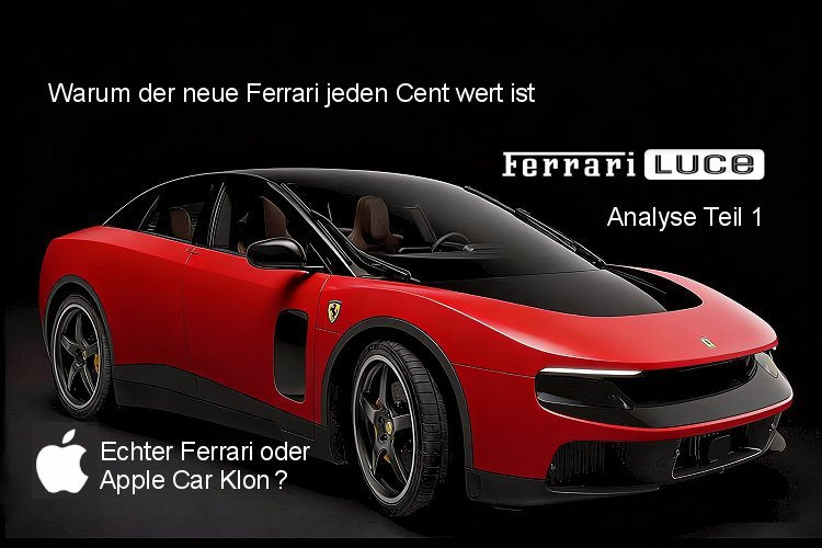 Der neue (Elektro) Ferrari hat viele überrascht. Er hat (weder technisch noch vom Design) etwas mit einem Ferrari zu tun